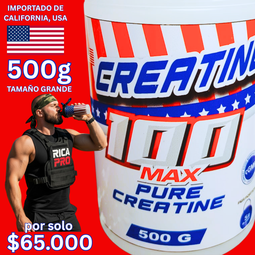 Creatina Pura (500g, 100 porciones) MONOHIDRATO DE CREATINA 100%