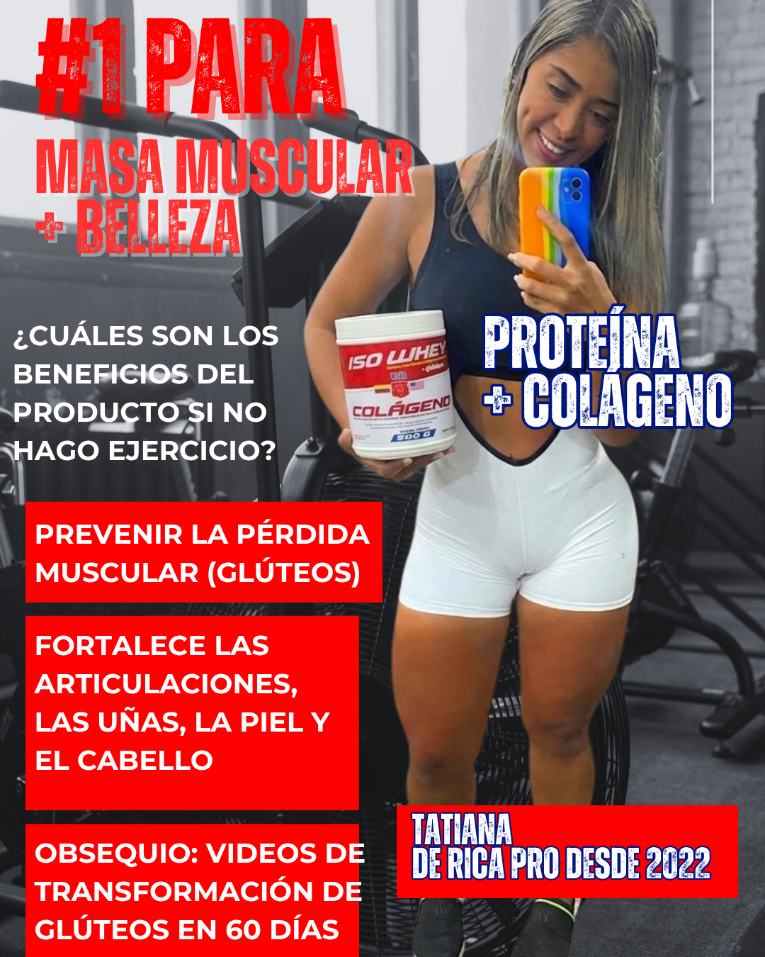 Kit DÍA Y NOCHE AUMENTA MASA MUSCULAR (COLA, PIEL, UÑAS, CABELLO)
