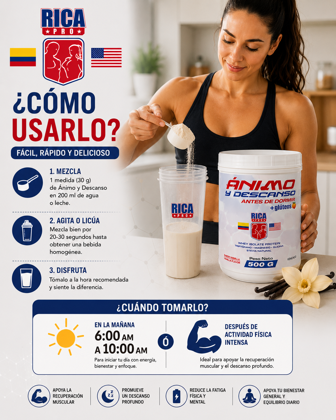 Kit DÍA Y NOCHE AUMENTA MASA MUSCULAR (COLA, PIEL, UÑAS, CABELLO)