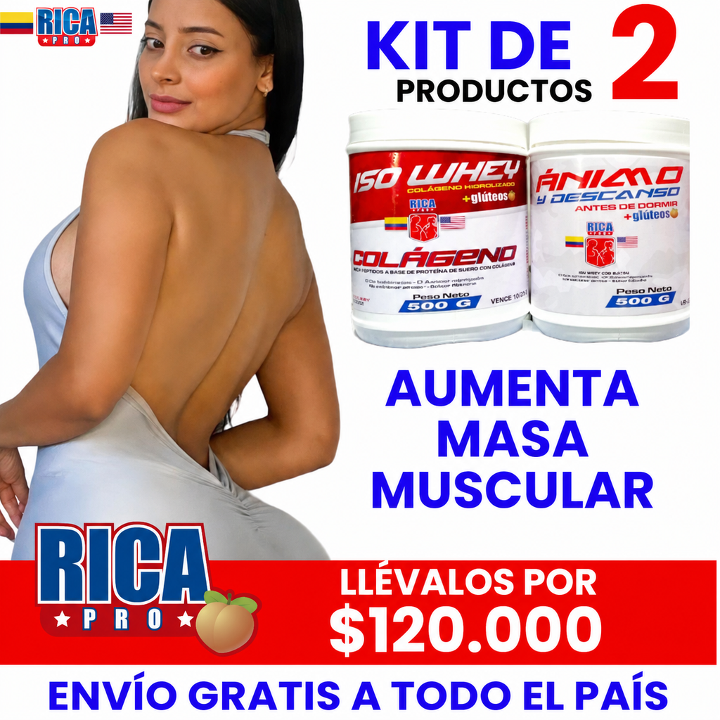 Kit DÍA Y NOCHE AUMENTA MASA MUSCULAR (COLA, PIEL, UÑAS, CABELLO)