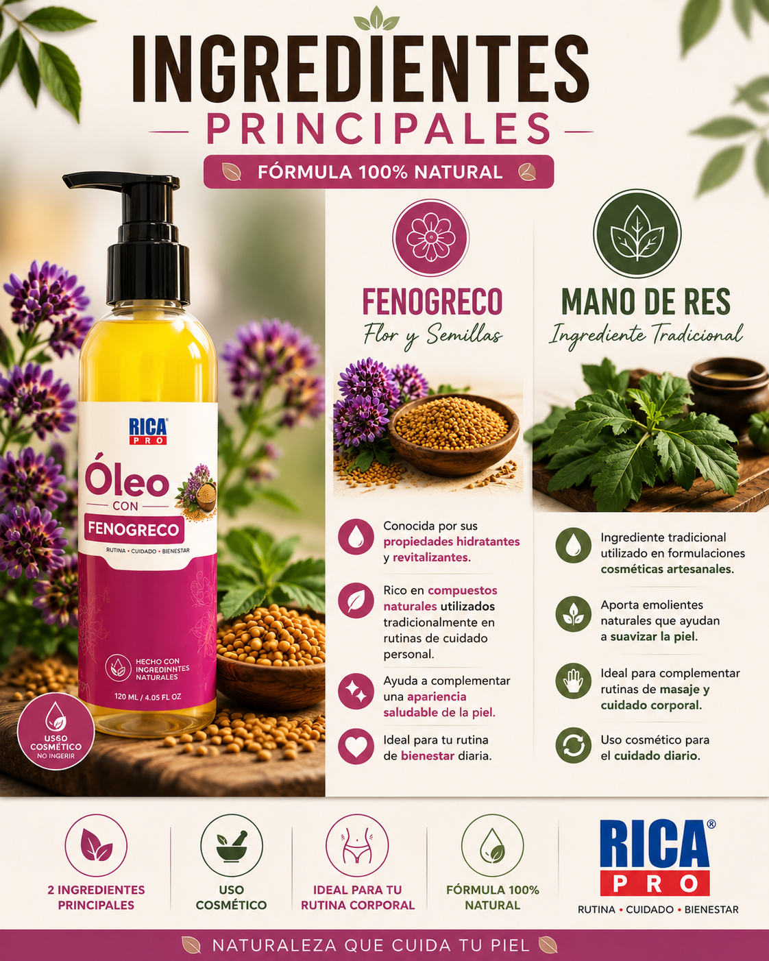 Aceite Voluminizador de Fenogreco
