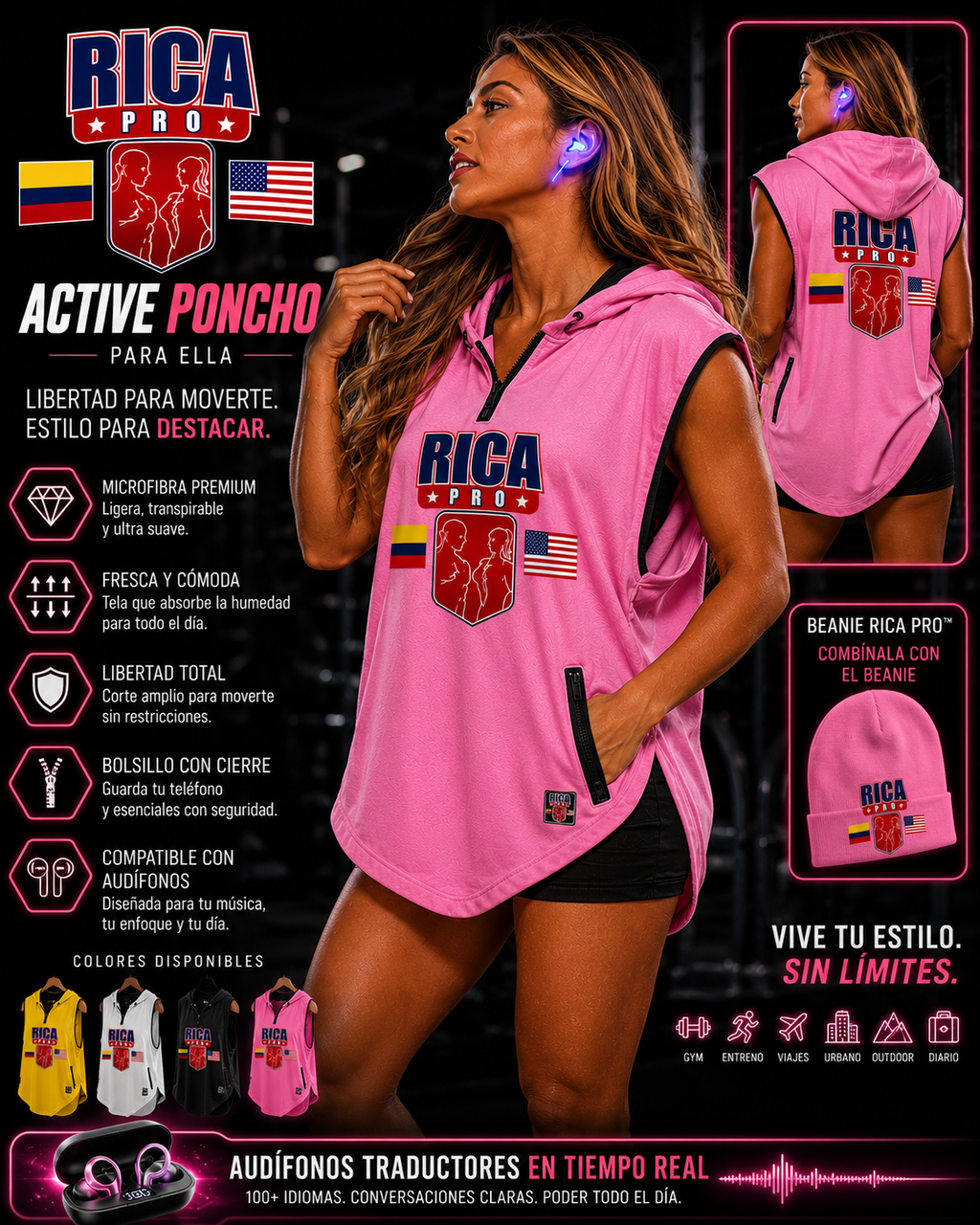 RICA PRO Active Poncho Hoodie™ PARA MUJERES