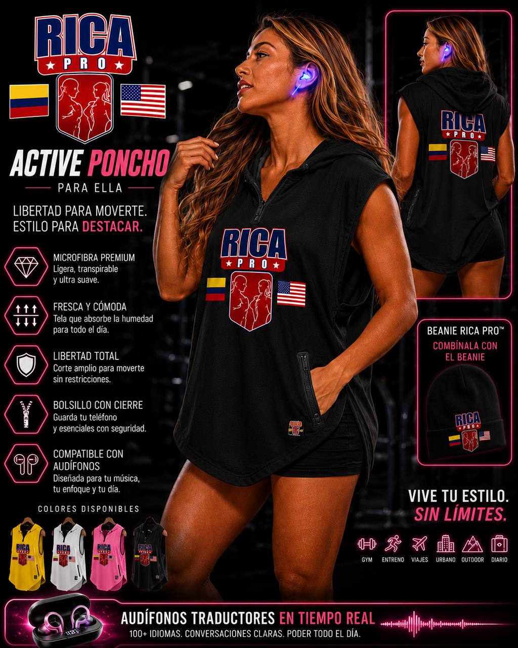 RICA PRO Active Poncho Hoodie™ PARA MUJERES