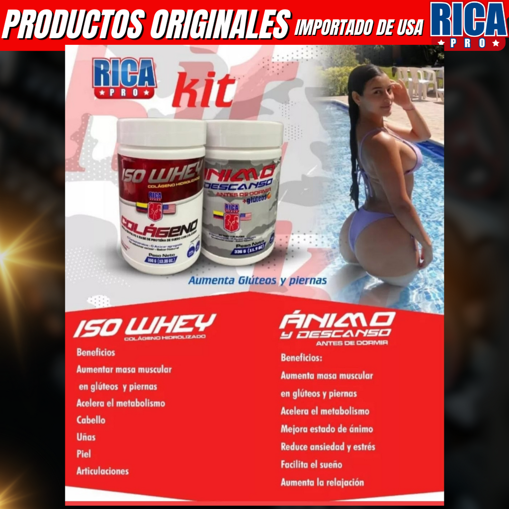 Kit DÍA Y NOCHE AUMENTA MASA MUSCULAR (COLA, PIEL, UÑAS, CABELLO)