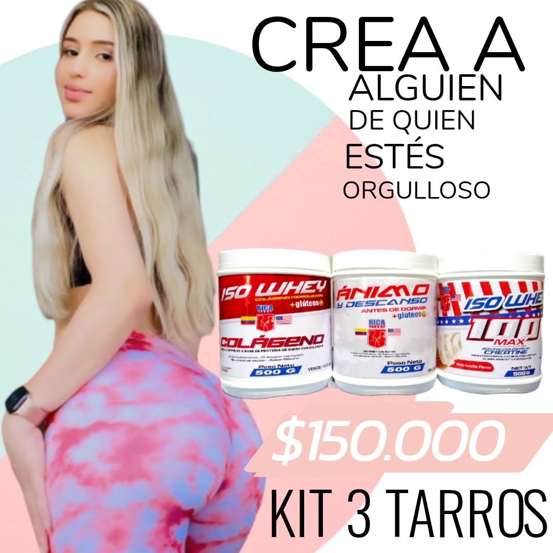 KIT 3 TARROS (500g, cada tarro, 42 porciones cada tarro)