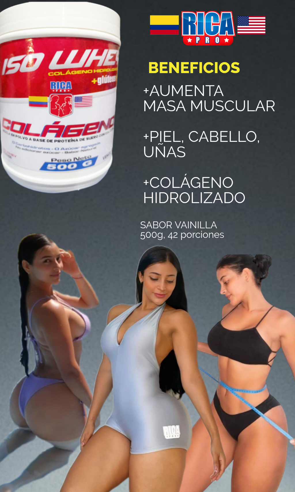 Kit DÍA Y NOCHE AUMENTA MASA MUSCULAR (COLA, PIEL, UÑAS, CABELLO)