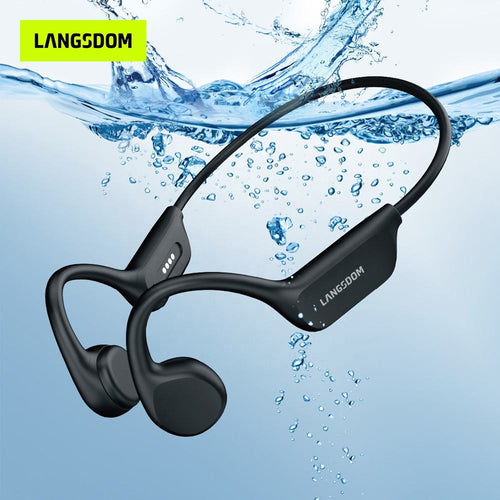 Auriculares Bluetooth resistentes al agua IPX8 para natación con tarjeta TF de 32 GB, auriculares inalámbricos deportivos estéreo de conducción ósea. - Rica Pro